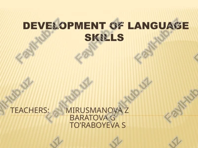development of language skills — PPTX