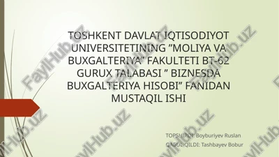 biznesda buxgalteriya hisobi — PPTX