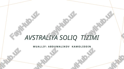 avstraliya soliq tizimi — PPTX