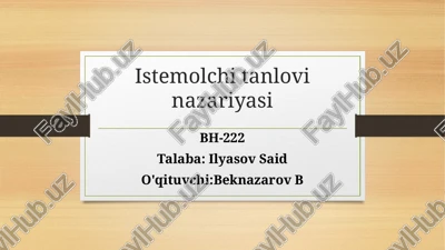 istemolchitanlovi nazariyasi — PPTX