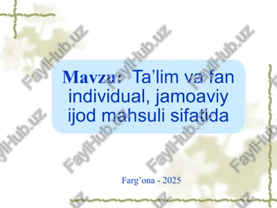 talim va fan — PPT