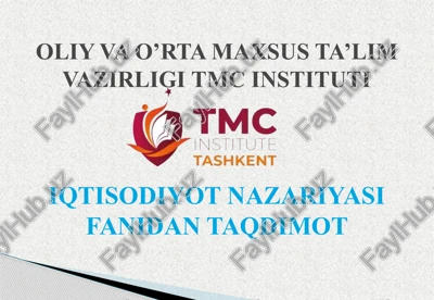 iqtisodiyot nazariyasi fanidan taqdimot — PPTX