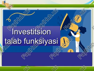 investitsion jozibadorlik va investitsiyalarning samaradorligini ta'minlash muammolari — PPT