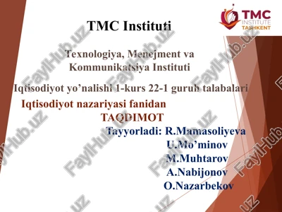 iqtisodiyotnazariyasi taqdimot — PPT
