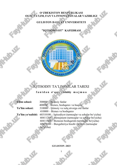 iqtisodiy ta’limotlar tarixi — DOCX