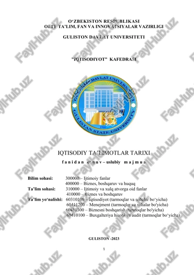 iqtisodiy ta’limotlar tarixi — DOCX