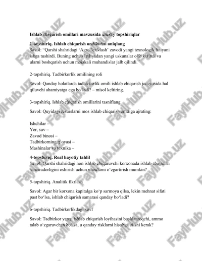 ishlab chiqarish omillari — DOCX