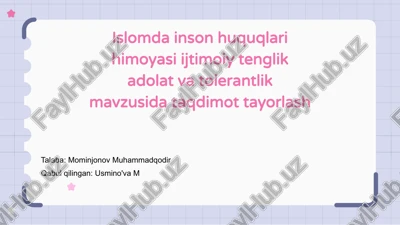 islomda inson huquqlari himoyasi — PPTX