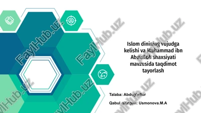 islom dinining vujudga kelishi va muhammad ibn abdulloh shaxsiyati — PPTX