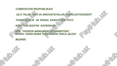 fashion manajment va marketing — PPTX