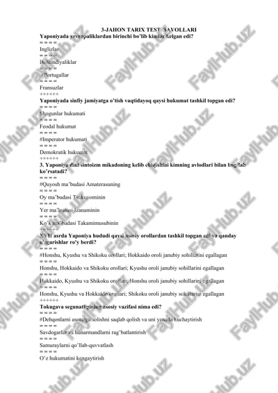 3-jahon tarix test savollari — DOCX