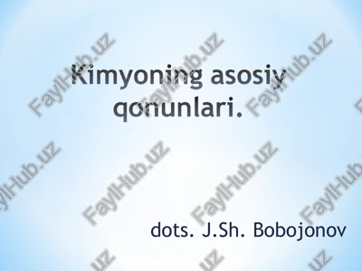 kimyoning asosiy qonunlari — PPT