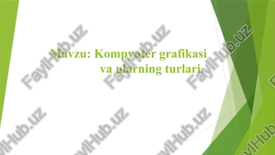 kompyutergrafikasi va ularning turlari — PPTX