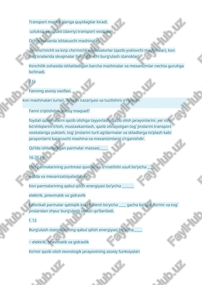 transport mashinalari — DOCX