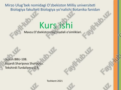 o’zbekistonning foydali o’simliklari — PPTX