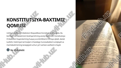 konstitutsiya-baxtimiz qomusi — PPTX