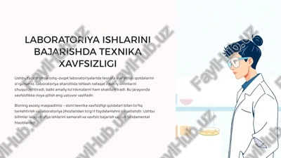 texnika xavfsizligi qoidalarini o'rganish — PPTX