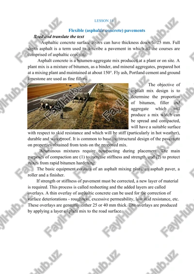 asphaltic concrete pavements lesson — DOCX