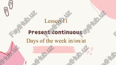 days of the week in/on/at — PPTX