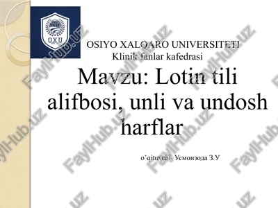 lotin tili alifbosi — PPTX