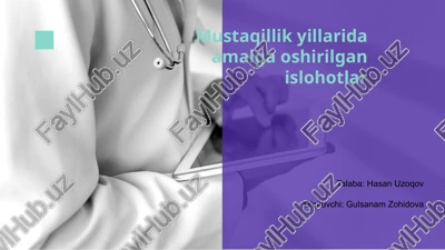 mustaqillik yillarida amalga oshirilgan islohotlar — PPTX