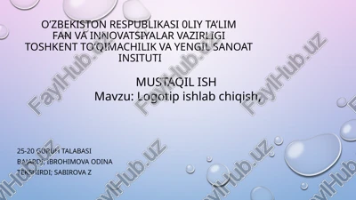 logotip ishlab chiqish — PPTX