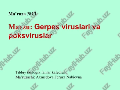 gerpes viruslari va poksviruslar — PPT