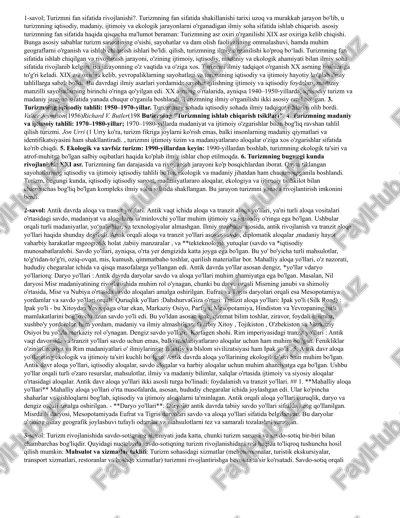 turizmning fan sifatida rivojlanishi — DOCX