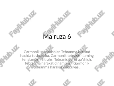 garmonik tebranishlar — PPTX
