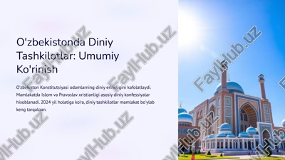 o'zbekistonda diniy tashkilotlar: umumiy ko'rinish — PPTX