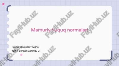 ma'muriy huquq normalari — PPTX