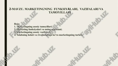 marketingningfunksiyalari,vazifalari vatamoyillari — PPTX