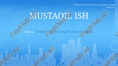 marketing tadqiqotlari o’tqazish — PPTX