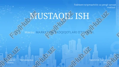 marketing tadqiqotlari o’tqazish — PPTX