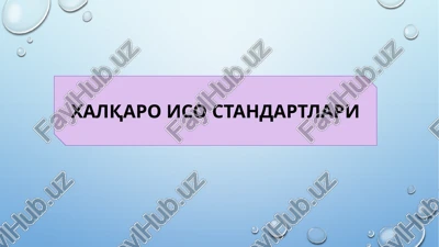 xalqaro iso standartlari — PPTX
