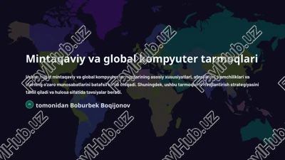 mintaqaviy va global kompyuter tarmoqlari — PPTX