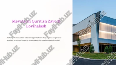 mevalarni quritish zavodi loyihalash — PPTX