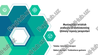 o'zbekistonning mustaqilligi — PPTX