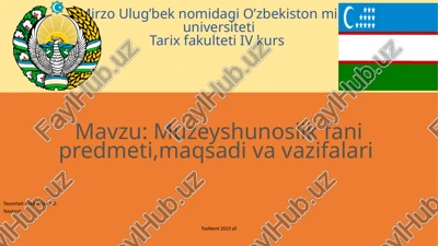 muzeyshunoslik fanipredmeti — PPTX