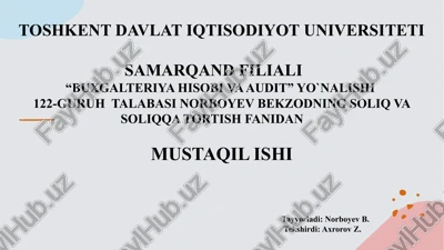 turkiya soliq tizimi — PPTX