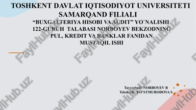 “buxgalteriya hisobiva audit” yo`nalishi — PPTX