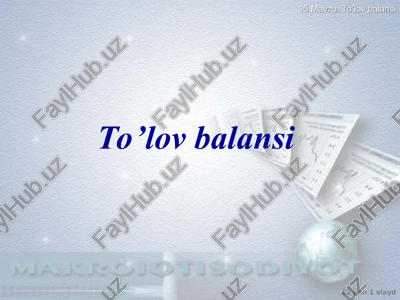 to’lov balansi — PPT