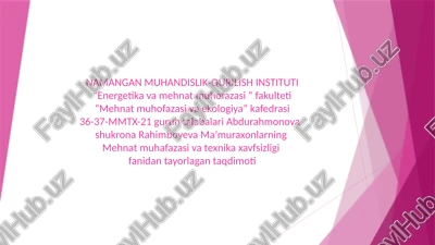 mehmatnimuhofaza qilish — PPTX