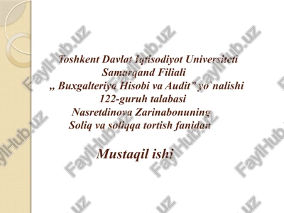 saudiya arabistoni soliq tizimi — PPTX