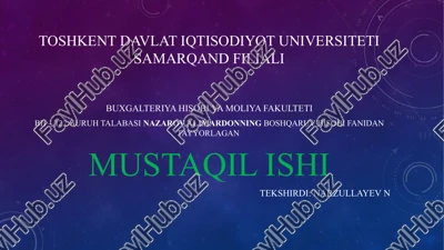 ilg’or boshqaruv hisobi — PPTX