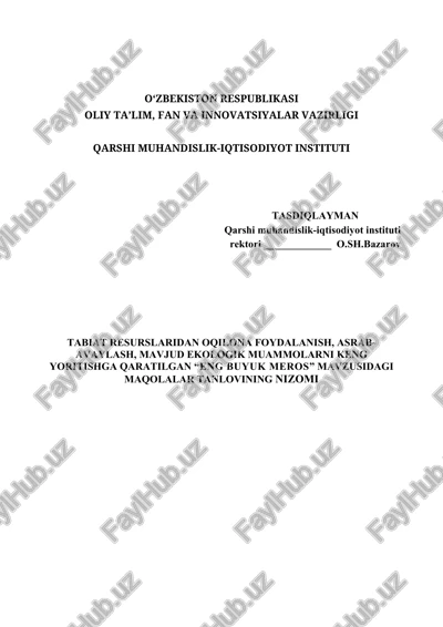 "eng buyuk meros" maqolalar tanlovi — DOCX