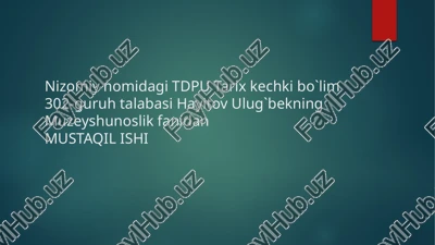 oʻzbekiston geologiya muzeyi — PPTX