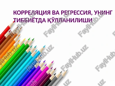 korrelyatsiya va regressiya, uning — PPTX