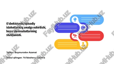 o‘zbekistonda iqtisodiy islohotlar — PPTX