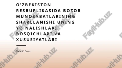 o'zbekistonda bozor munosabatlari — PPTX